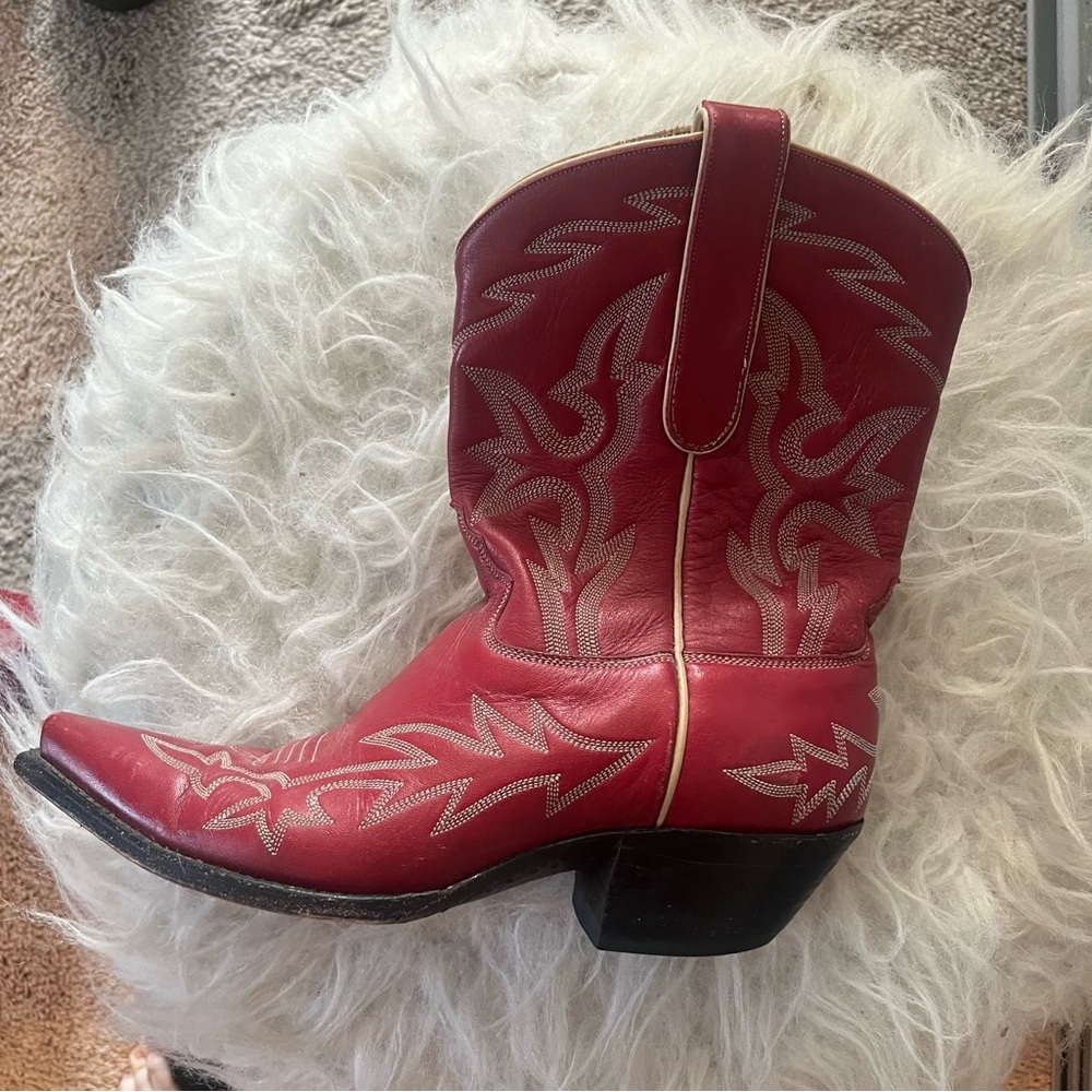 COPY - Vintage, fire engine red Liberty Boots.